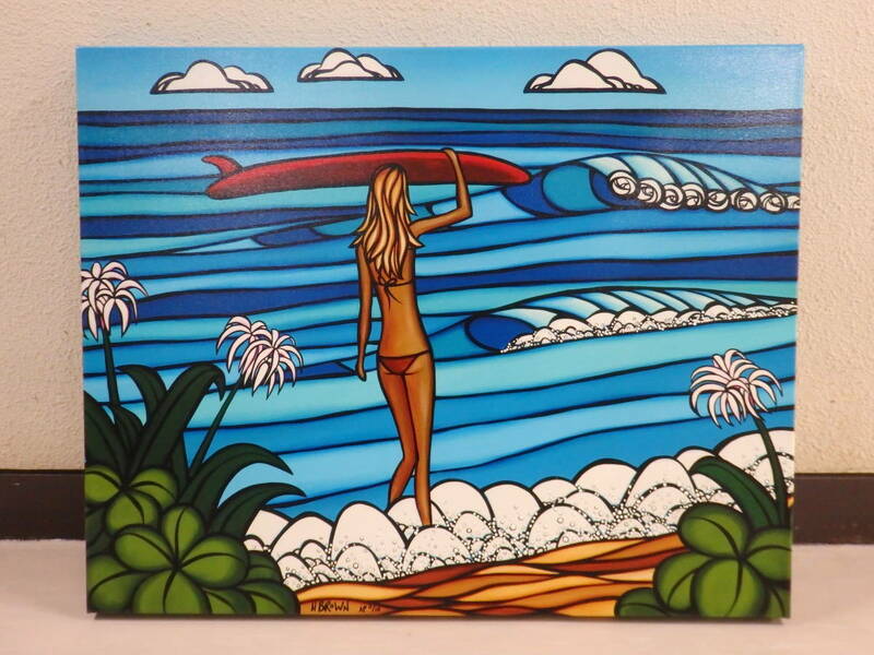 Heather Brown ヘザーブラウン SURF STROLL サーフストロール AP 2/10 2012 ジクレー キャンバスプリント 絵画 ハワイ サーフ ZZIOZEHT