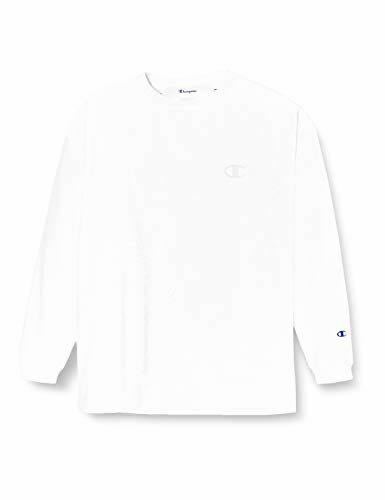 未使用 [チャンピオン] ロングTシャツ 長袖Tシャツ クリアジェルプリント ワンポイントロゴ C3-P417 メンズ ホワイト Lサイズ(12)