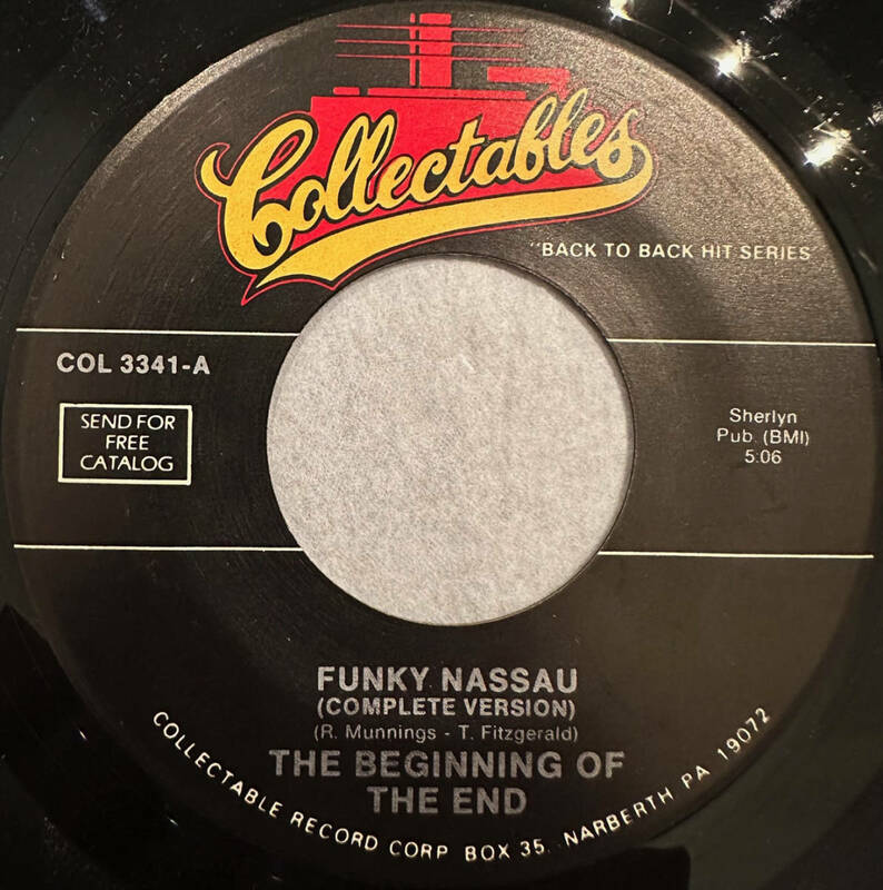 ■US盤 新品 The Beginning Of The End / Clarence Reid - Funky Nassau / Nobody But You Babe 7”EP COL-3341 Collectables
