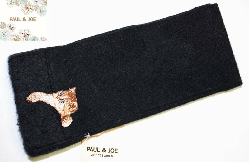 PJ-6　新品本物即決　指なし手袋　PAUL&JOE　ポールアンドジョー　黒　レディース猫フィンガーレスグローブ有名ブランド女性用プレゼント等