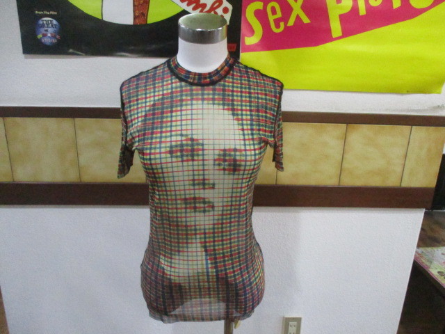 Jean Paul GAULTIER HOMME ジャンポールゴルチエ オム パワーネット 48 メンズ 半袖 総柄 オンワード樫山 ストレッチ素材 日本製
