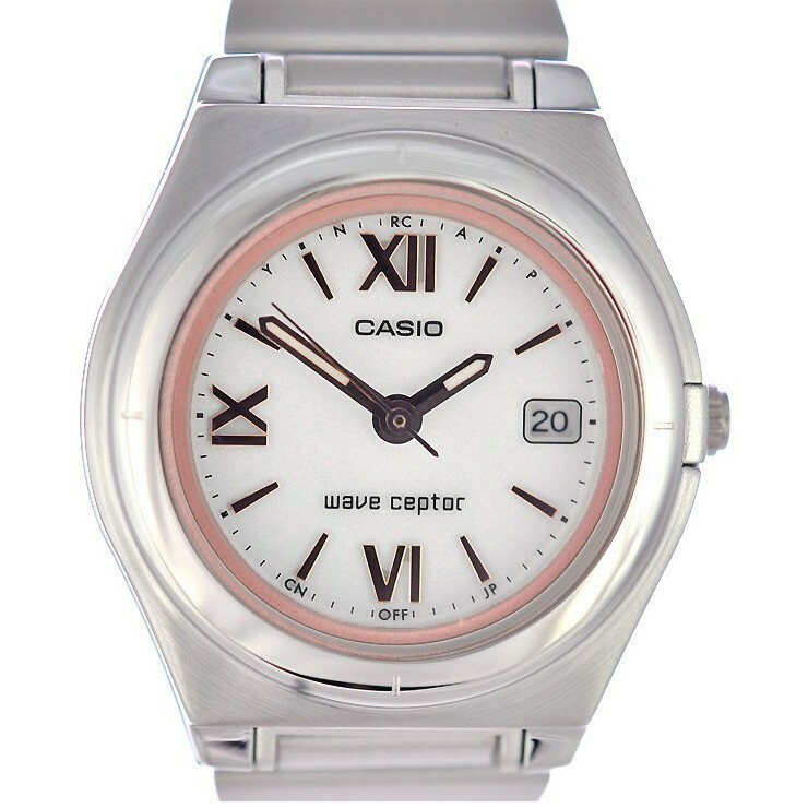 カシオ 腕時計 レディース SS WAVE CEPTOR ウェーブセプター LWQ-10DJ-7A2JF CASIO 文字盤ピンク 白