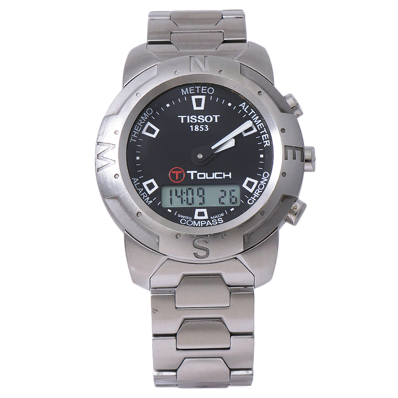 ティソ メンズ腕時計 Tタッチ T-TOUCH デジアナ クオーツ ステンレススチール ブラック文字盤 Z251 351-1 TISSOT