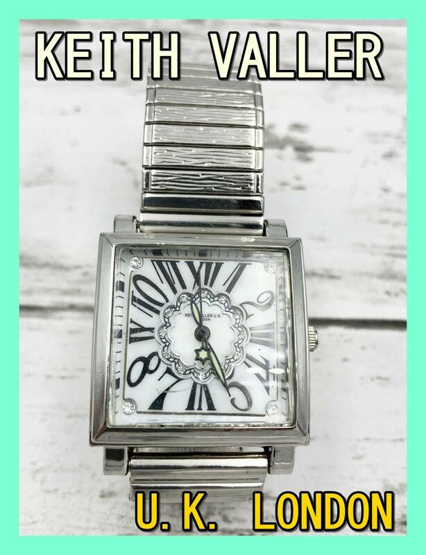 ★稼働品★ KEITH VALLER キース バリー 腕時計 アナログ クオーツ レディース シルバー ウォッチ 時計 UK LONDON