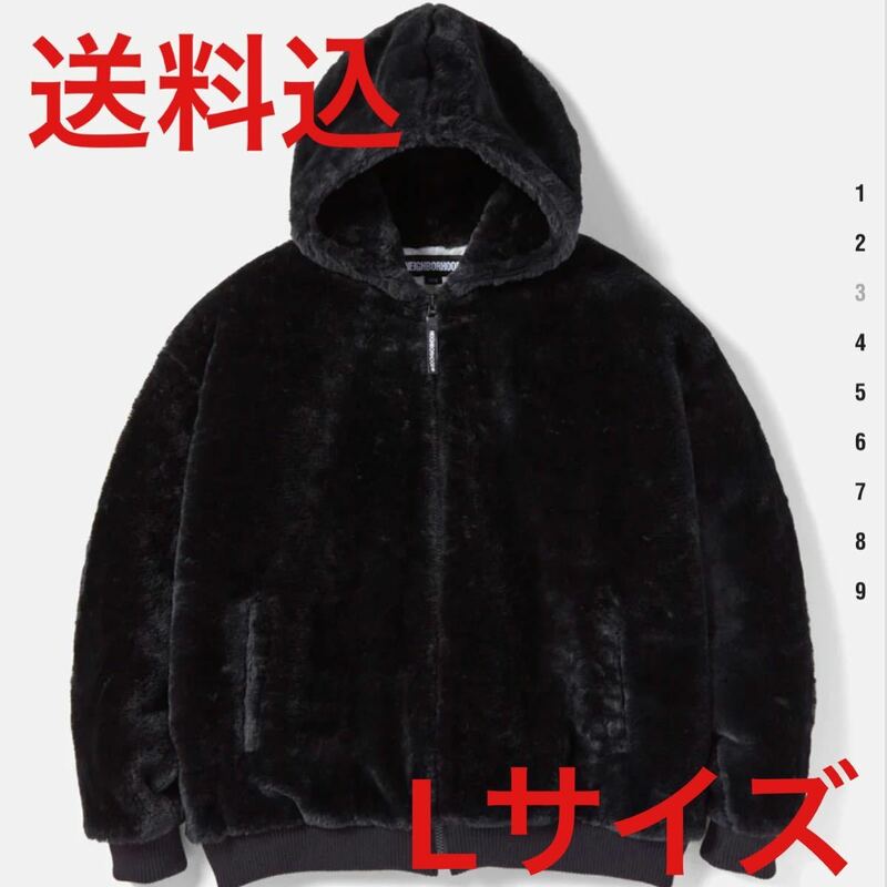 NEIGHBORHOOD FUR HOODED JK . AC BLACK L