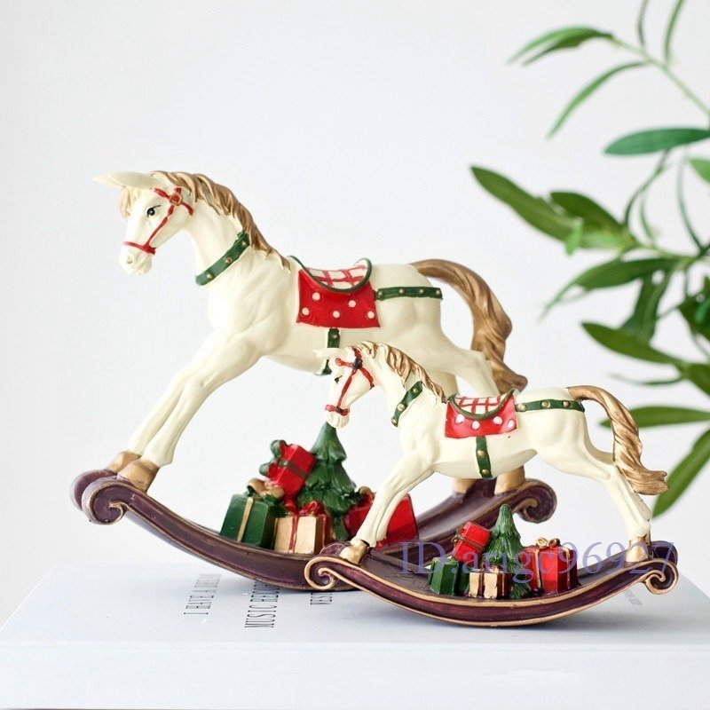 X428☆新品北欧風ーティー パ オブジェ 馬 プレクリスマスゼント 木馬 置き物 装飾 デコレ かーションわいい おしゃれ