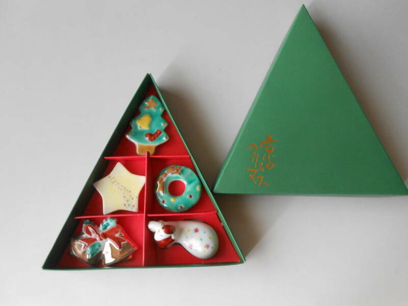 京焼！ ☆京のクリスマス箸置セット☆ 新品 カトラリー 箸 小皿 小鉢 ギフト