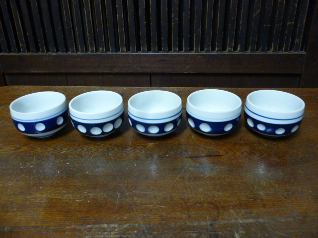 昭和レトロ　水玉 湯のみ 茶碗 セット アンティーク 古道具 瀬戸物 陶磁器 インテリア ディスプレイ 什器 