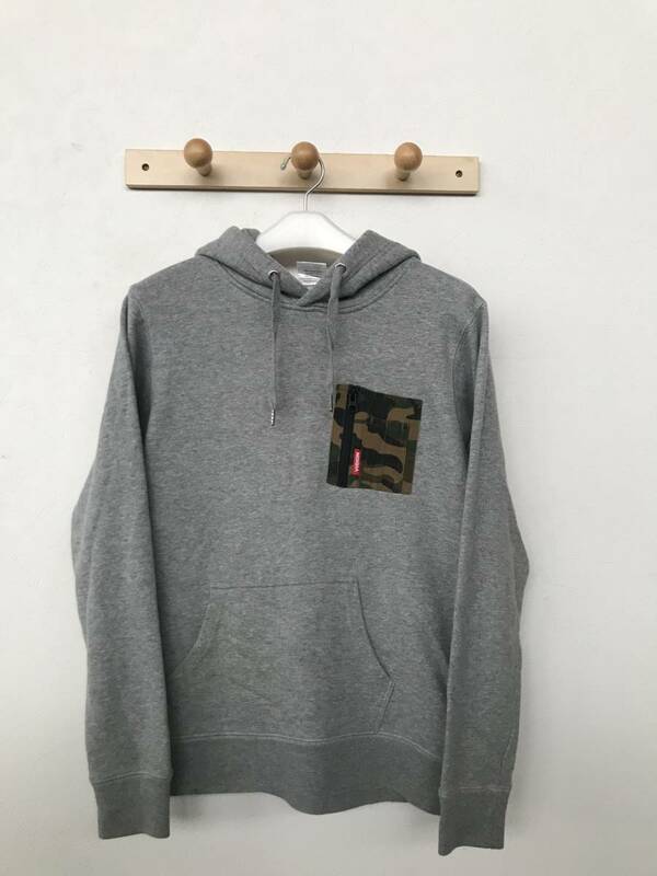 VISION STREET WEAR ヴィジョン ストリート ウェア メンズ フルジップ スウェットパーカー 迷彩柄ポケット付き 美品 size M