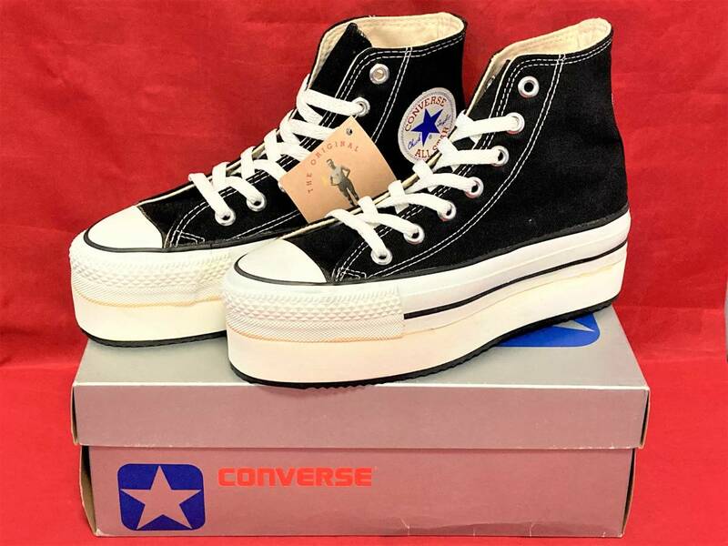 ★☆90s!USA!希少レア!コンバース ALL STAR プラットフォーム 2 Hi 黒 4.5 23.5cm converse オールスター ハイカット 厚底 ビンテージ 2011