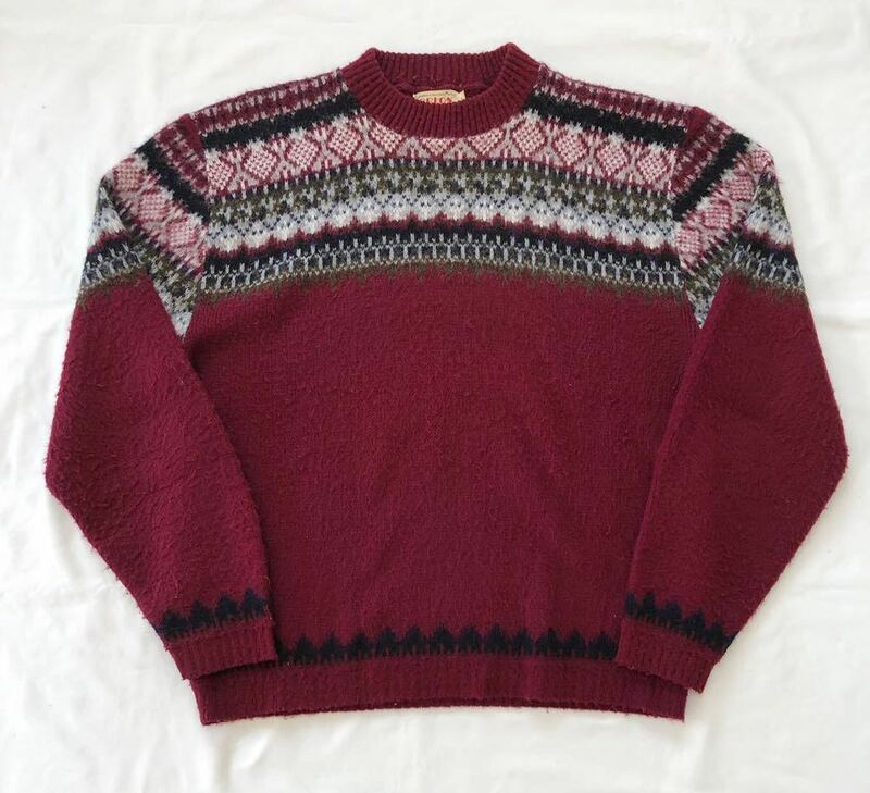 60s RICHMAN BROTHERS vintage wool acrylic sweater ビンテージ フェアアイル 柄 ウール セーター ニット アメリカ製 モヘア L.L.BEAN