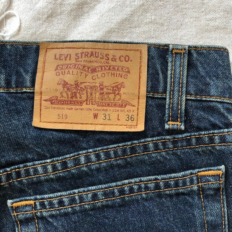 90s Levi''s 519 vintage denim pant made in usa リーバイス デニムパンツ アメリカ製 デニム 濃紺 501 505 501xx アメリカ ビンテージ