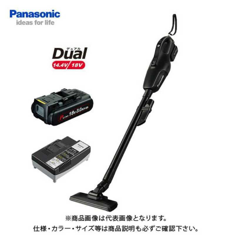 新品 パナソニック Panasonic 工事用 充電コードレスクリーナー ブラック Dual 18V (軽量3.0Ah電池パック1個・充電器付き) EZ37A3PN1G-B