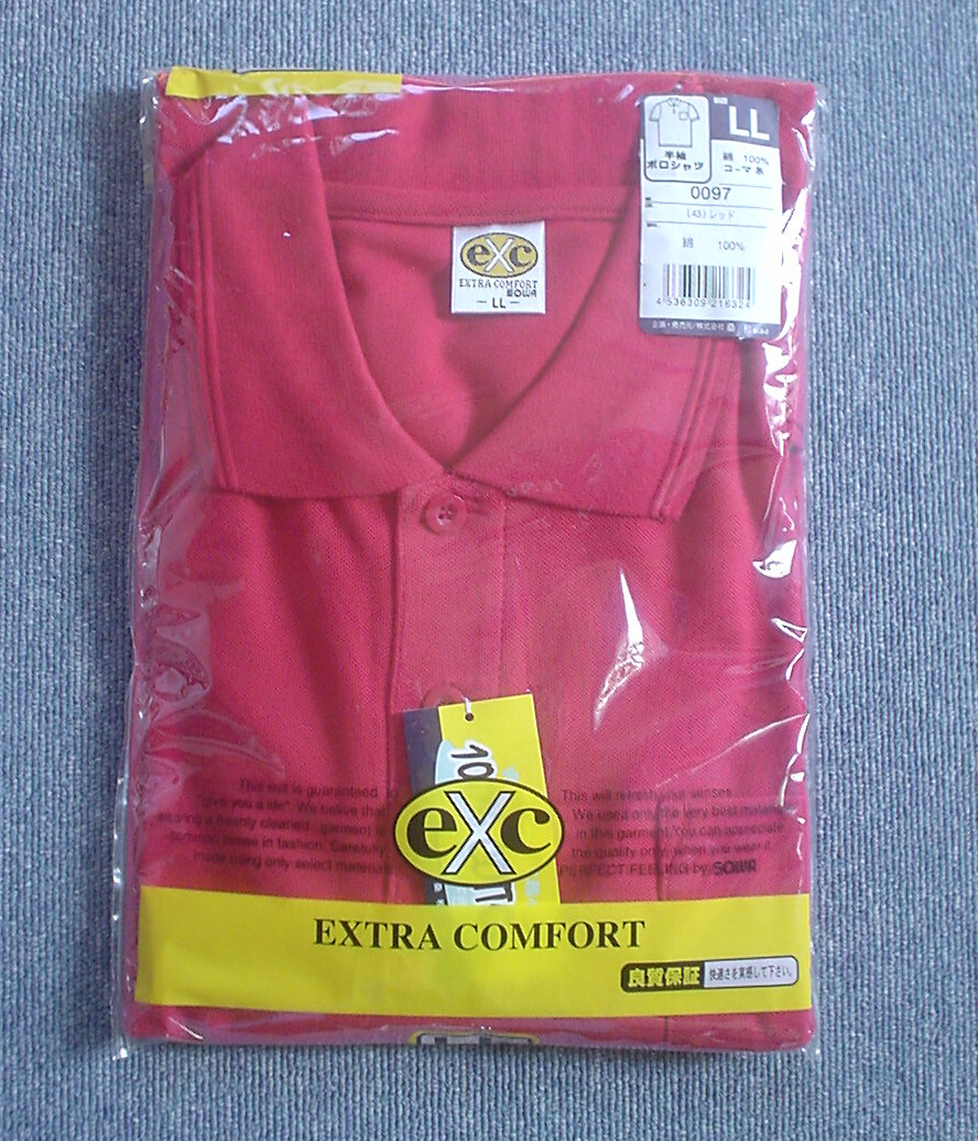 新品　EXTRA COMFORT　半袖ポロシャツ　LL レッド