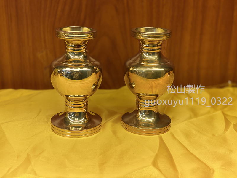 「密教法具 寺院用仏具」華瓶一対 真鍮製 大々型 