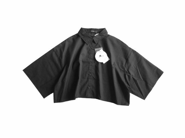 新品 OFALO ショート丈 シャツ M 黒 ボレロ レディース BIG ゆったり 羽織り オーバー カーディガン