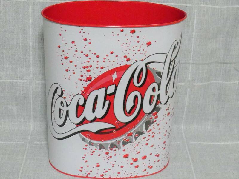 コカ・コーラ Coca-Cola Tin Box ダスト缶 ダストボックス ゴミ箱 トラッシュ缶 ブリキ 未使用 