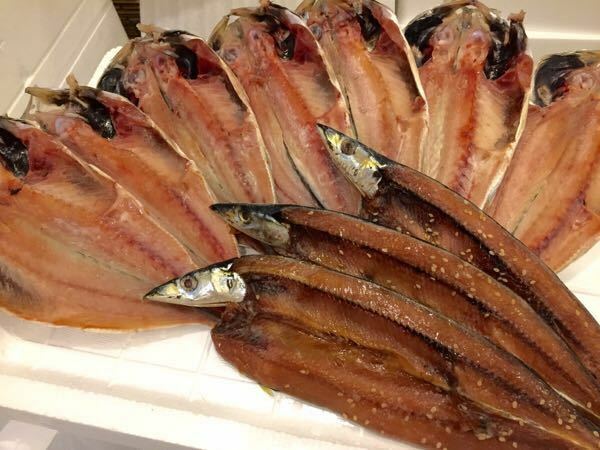 k【送料無料】 静岡県沼津名産 鯵干し7尾＋秋刀魚醤油干し3尾