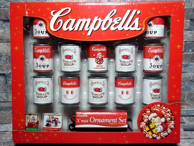 キャンベル スープ クリスマス オーナメント セット ライト 照明 装飾 Campbell's soup X’mas ornament set レトロ アンティーク 美品