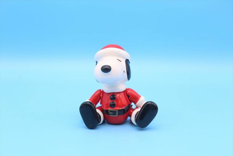 80s Determined Snoopy Jointed figure/スヌーピー サンタ ジョイント/オーナメント/ヴィンテージ/セラミック/171464632