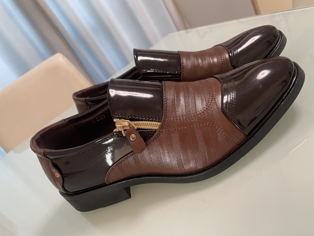【未使用新品】ビジネスシューズ 紳士靴 メンズ フォーマル ブラウン 24.5cm PUレザー