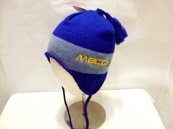 【MECCA USA/メッカ】耳あて付 ニットキャップ BLUE 新品/デッドストック/希少/ヴィンテージ/ワッチキャップ/ビーニー/アウトドア/防寒/USA