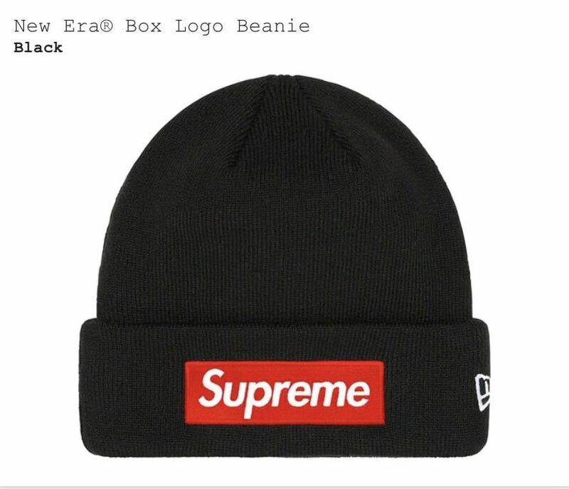 22AW Supreme New Era Box Logo Beanie BLACK シュプリーム ニューエラ ボックスロゴ ビーニー 黒 ニット帽 NEW ERA 新品