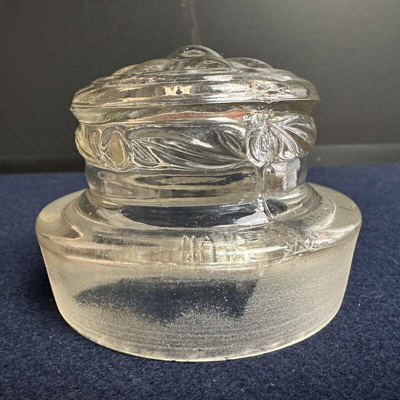 [ER094] ガラス蓋 日本製刻印 ガラス瓶 ガラス容器 駄菓子瓶 シュガーポット 和硝子 レトロ ビンテージ アンティーク ガラス