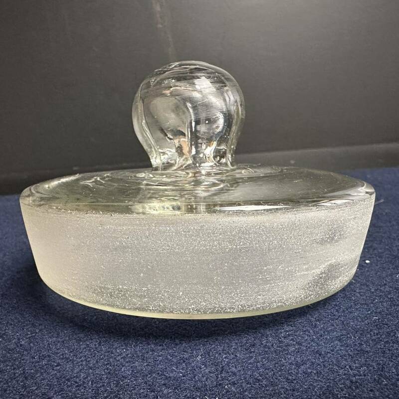 [ER100] ガラス蓋 気泡入り ガラス瓶 ガラス容器 駄菓子瓶 シュガーポット 和硝子 レトロ ビンテージ アンティーク ガラス