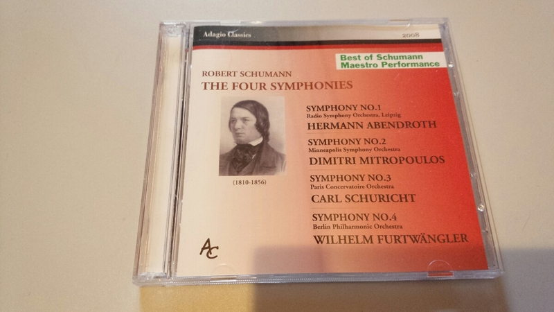 4人の巨匠によるシューマン交響曲全集 アーベントロート、ミトロプーロス、シューリヒト、フルトヴェングラー 2CD 送料無料