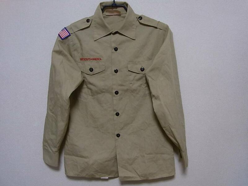 即決USA古着★ボーイスカウト長袖シャツ★BOY SCOUTS OF AMERICA★ワッペン