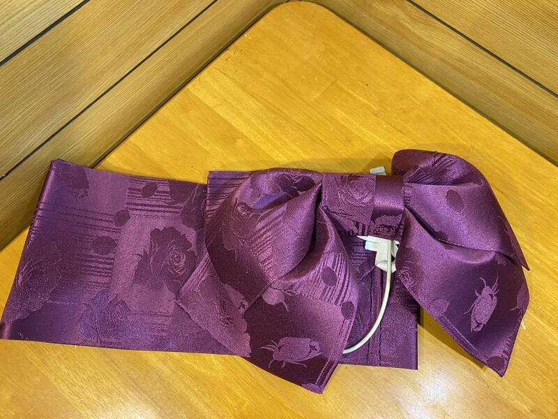 作り帯 ★付け帯 浴衣帯 リボン　紫