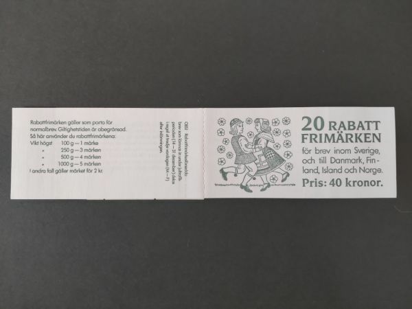 K-5 外国切手 スウェーデン 未使用 10連 20枚 冊子 1988年 コレクション 収集 趣味