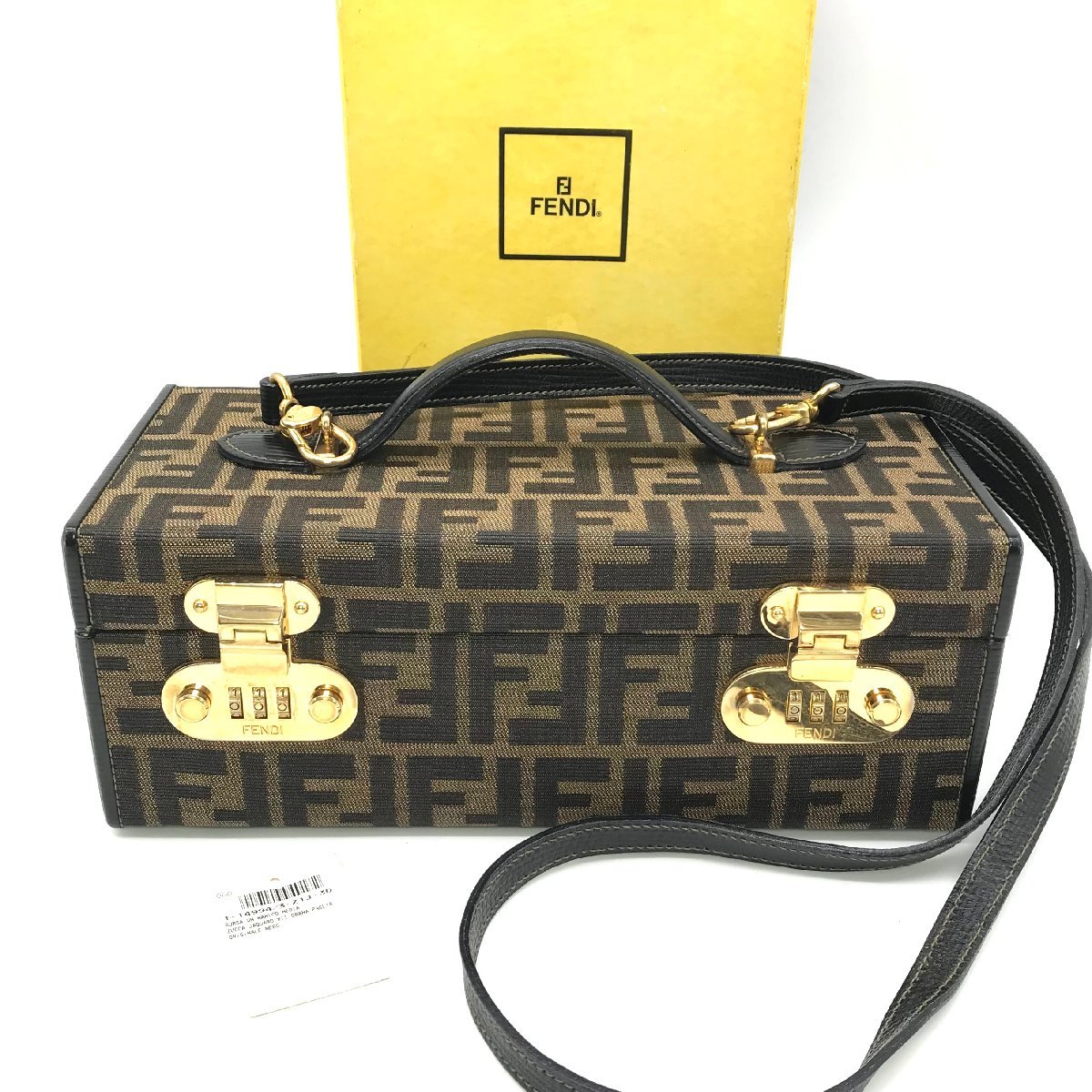 FENDI フェンディ ズッカ トランク バニティ 2WAY ハンド バッグ 茶色 美品 M7372