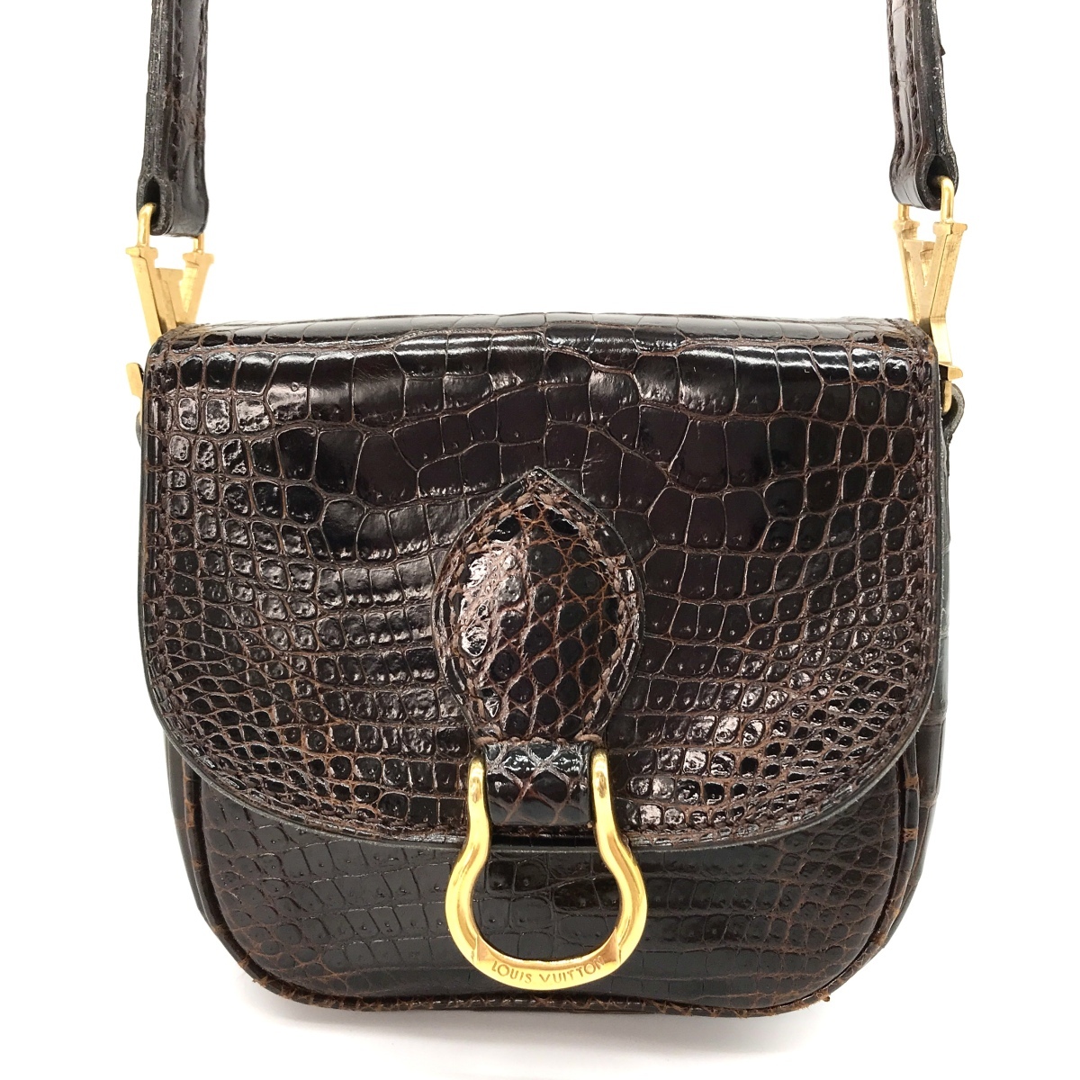 LOUIS VUITTON ルイヴィトン エキゾチック 本クロコダイル ロゴ ミニミニ サンクルー ショルダー バッグ スペシャルオーダー 美品 M4879