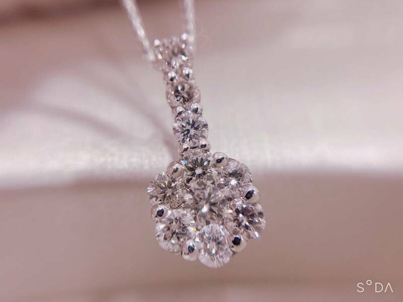 ◆【美品】VERITE ベリテ PT850/900 ダイヤモンドネックレス 0.70ct　ダイヤモンド（ハート＆キューピッド）