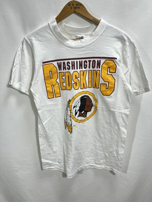 ■ ビンテージ USA製 BIKE NFL ワシントン レッドスキンズ ロゴイラスト 半袖 Tシャツ サイズM 白 アメフト REDSKINS インディアンヘッド■