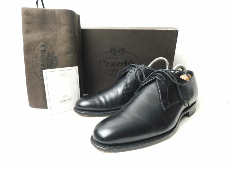 Church's チャーチ THRLBY レザーシューズ 革靴 黒 カーフ　左70F 右60F 美品 左右サイズ違い
