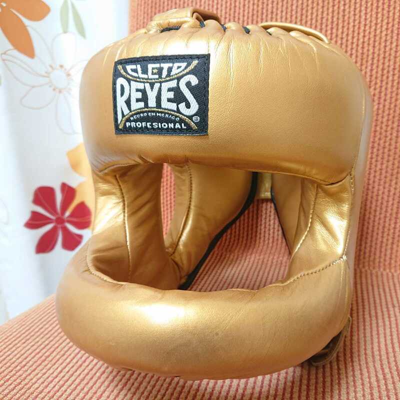 CLETO REYES クレトレイエス レイジェス フルフェイス ヘッドガード フリーサイズ ゴールド 本革製 ボクシング へッドギア MEXICOメキシコ