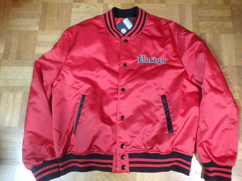★MARCELO BURLON マルセロ・バーロン〓MLBコラボ RED SOX Baseball Jacket 中綿スタジャン〓XXL 新品 定価 15万 赤