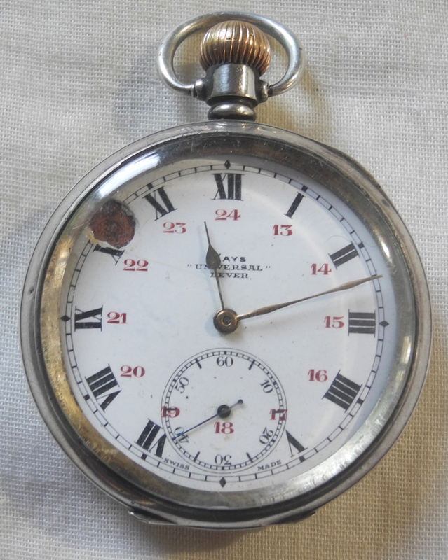 スイス製 アンティーク 銀ケース製 シルバー925 イギリススターリングシルバー 機械式懐中時計 手巻き 1919年頃 美品 完動品