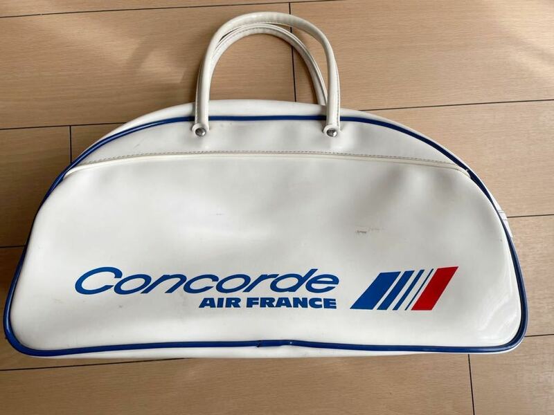 70sビンテージ☆エールフランス☆ボストンバッグ☆レアデザイン☆AIR FRANCE☆エアライン☆ビンテージ☆ビートルズ☆オアシス☆モッズ☆UK