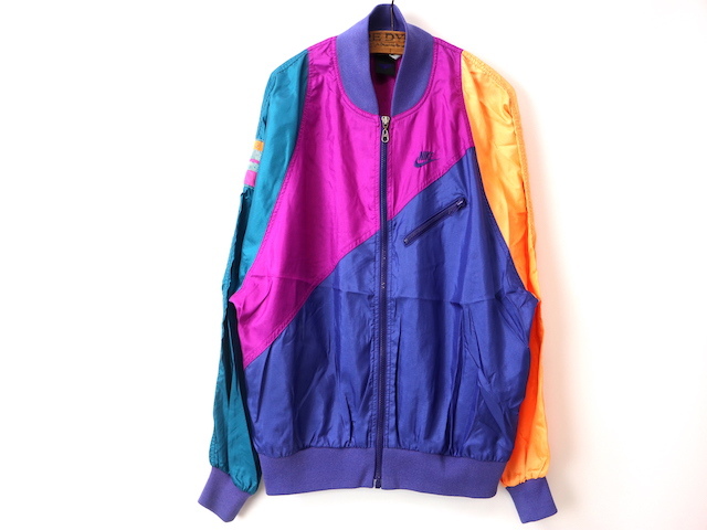 90s NIKE FLIGHT ナイキ フライト フルジップ ナイロンジャケット(メンズ L程)マルチカラー ビンテージ 蛍光