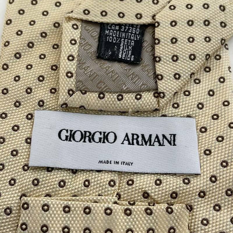 GIORGIO ARMANI(ジョルジオアルマーニ) ベージュ丸ドットネクタイ