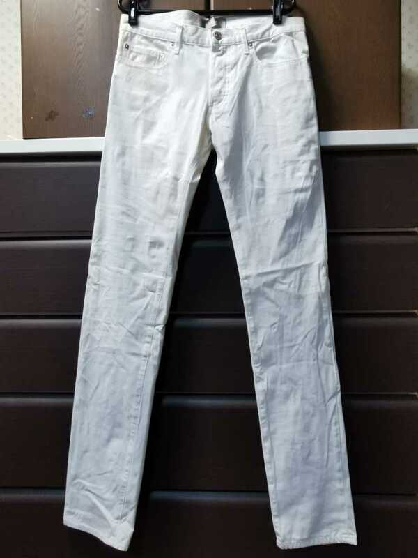ディオールオム Dior HOMME ストレッチパンツ 30 白 ホワイト (スラックス デニム ブルゾン レザー ジャケット ライダース スーツ
