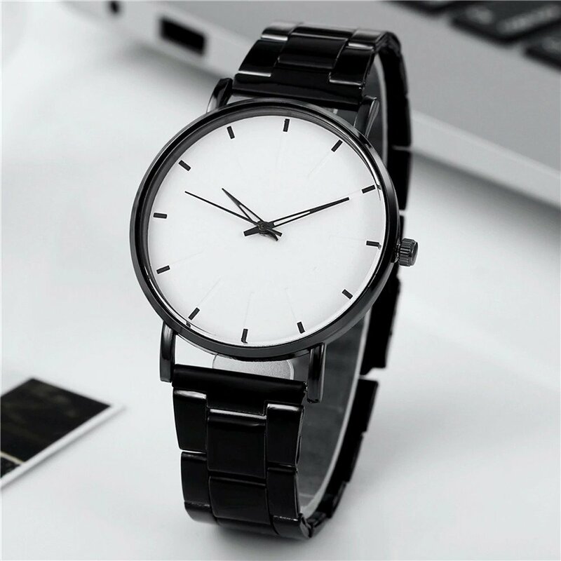 【 送料当社負担 】紳士 高腕時計 メンズ 超薄型時計 アナログ クォーツ時計 ビジネス シンプル ステンレス 4種類　1ホワイト Bsn-L-D