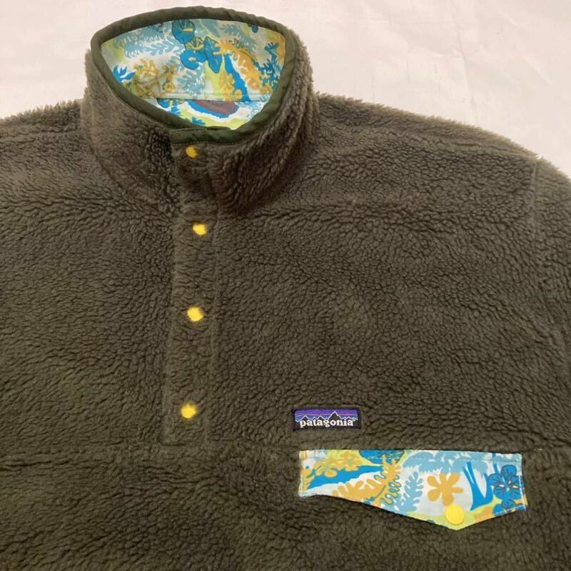 Lサイズ 極美品【2008・USA製】patagonia メンズ・リバーシブル・スナップT・スペシャル ( カーキ × パタロハ ) 希少アメリカ限定MARS廃盤