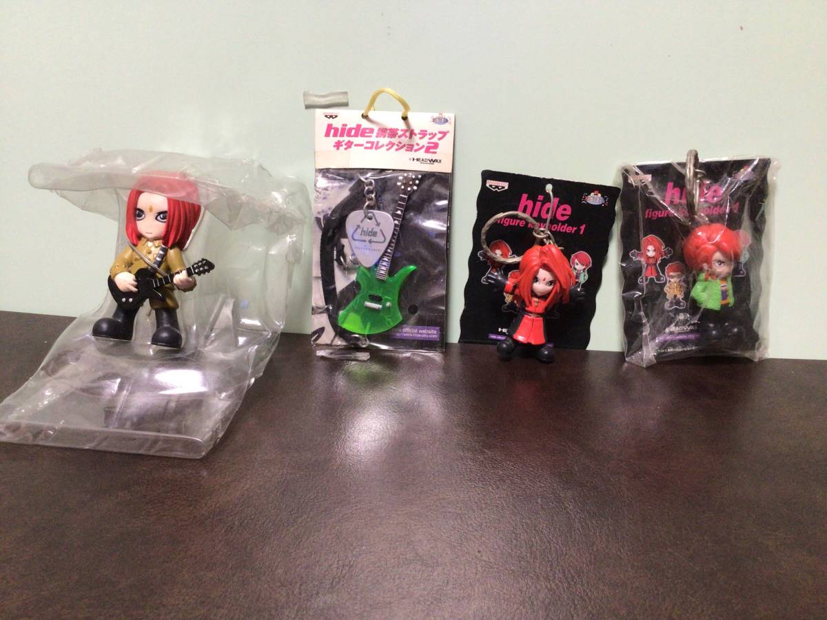 ④⑧-2新品★XJAPAN hide 2001年頃の物 非売品 フィギュア キーホルダー 4点セット
