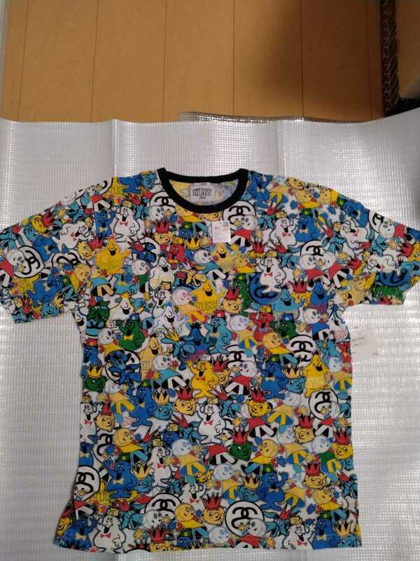 STUSSY HEADZ CLEW総柄Ｔシャツ Ｌサイズ