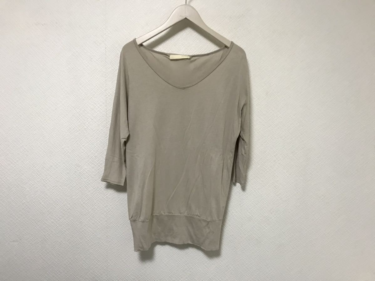 本物スローブイエナIENA SLOBEコットンレーヨンVネック5部丈長袖TシャツロンTレディースアメカジサーフビジネススーツグレーフリーS